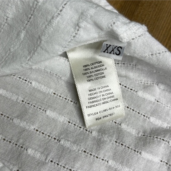 White Anthropologie Cloth & Stone Sleeveless Ruffle Top XXS - Picture 5 of 5